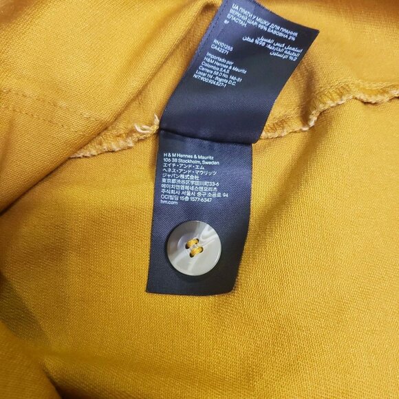 H&M Divided Dress Women's Size 2 Denim Overall Jumper Mustard Gold 90s Y2K Retro - Picture 13 of 16